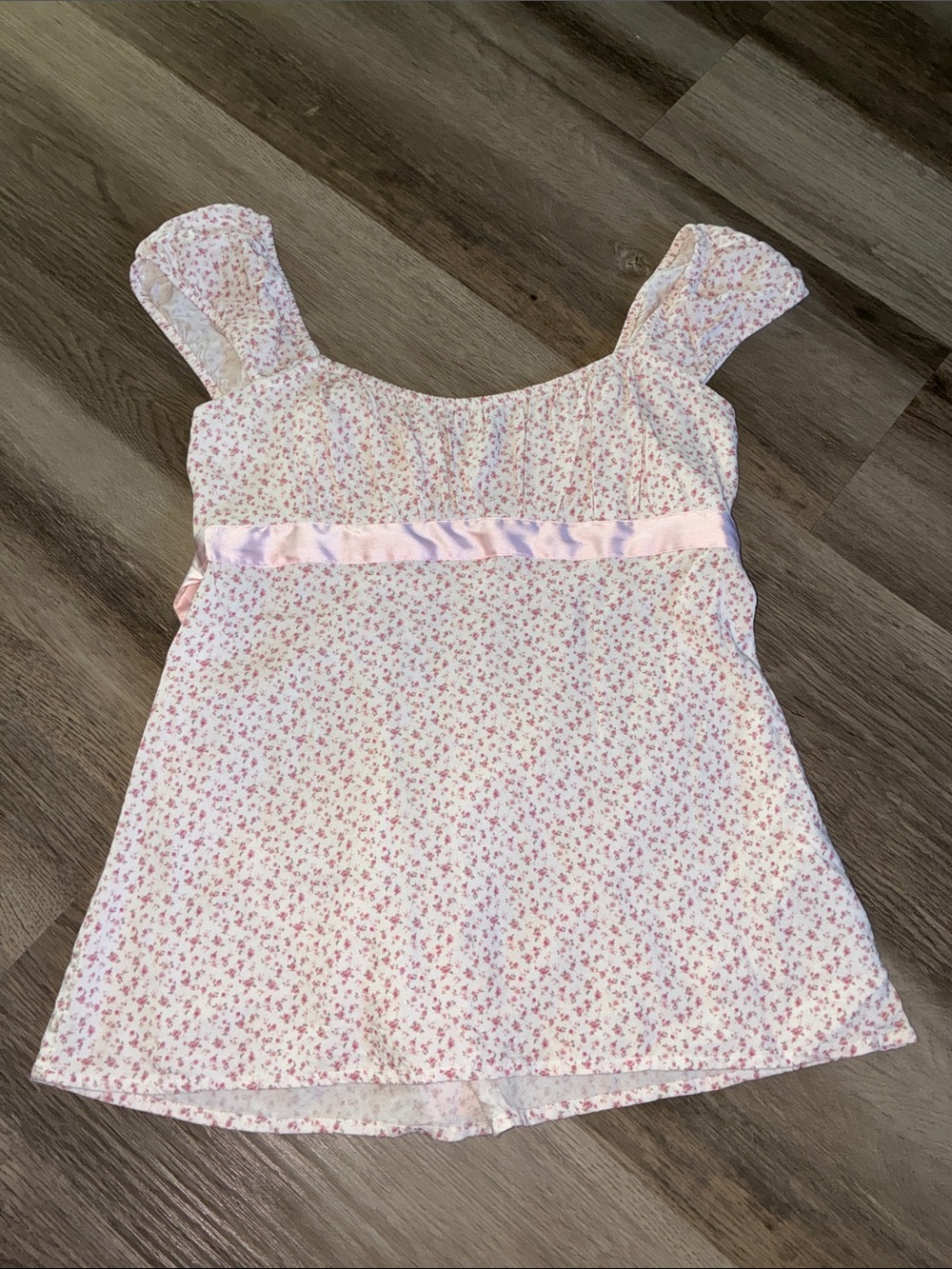 Hollister Pink Floral Ruffle Strap Tank Top